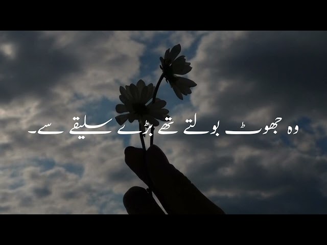 Vo Jhoot Bolty Thy🥀🖤 | Deep Lines Poetry Status | Urdu Shayari | Deep Shayari