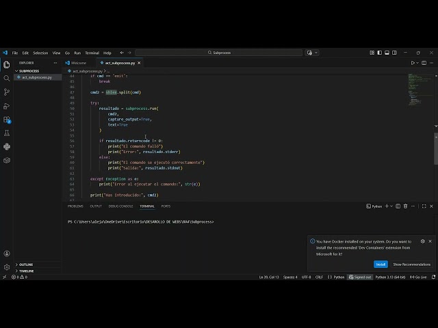 Subprocess Python