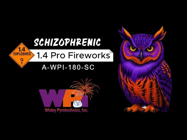 Wisley Pyrotechnics Inc. - A-WPI-180-SC - Schizophrenic - 1.4 Pro Compound Firework Cake