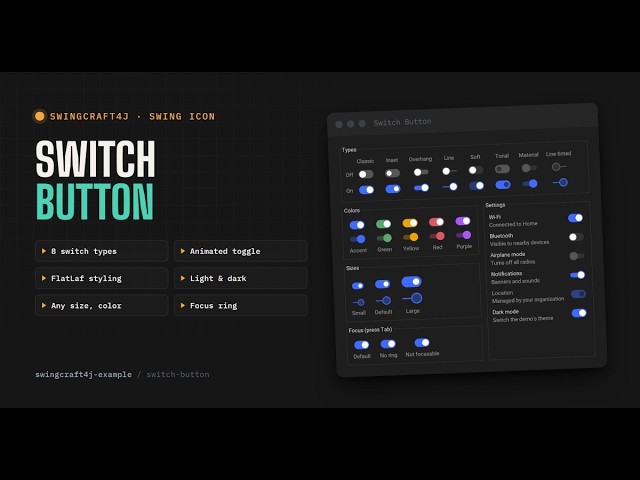 Switch Button using Java Swing with FlatLaf