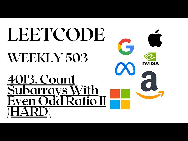 4013. Count Subarrays With Even Odd Ratio II | LeetCode Solution | Fenwick Tree / Merge Sort