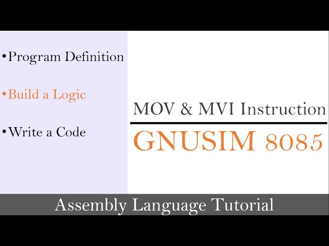 MOV and MVI Instruction in Microprocessor 8085 Programming | Assembly Language Tutorial | GNUSIM8085