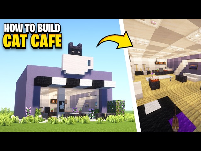 How To Build A CAT CAFE In Minecraft!