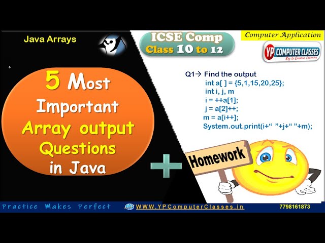 Lecture 2 - Array Output Questions in Java || 5 Most Important Array Output for exam | #icseclass10