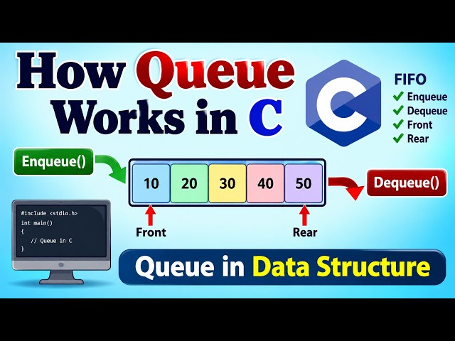 Introduction to Queue | How Queue works in C | Queue in Data Structure | What is Queue