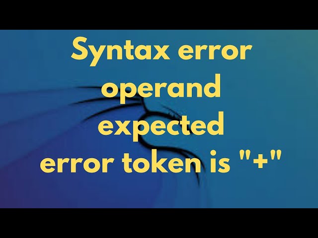 Syntax error operand expected (error token is "+") [SOLVED]