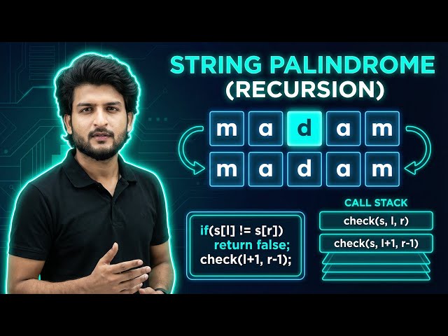 Check String is Palindrome or not  Using Recursion | Recursion from Basic to Advance #7