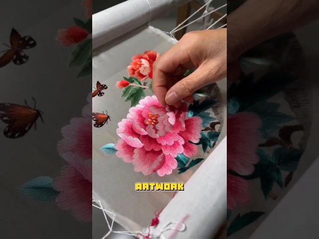This Isn’t Embroidery — It’s Painting With Thread #shorts