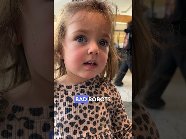 Toddler Talks Tesla Robot Future😵 #babygirl #optimus #android