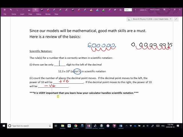Physics 11 U1L2 Scientific Notation