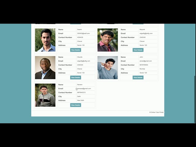 Online Tutor Portal | PHP and MySQL Project Source Code | PHP MySQL CRUD Project