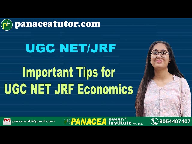 Important Tips for UGC NET/JRF Economics | Panacea Tutor | panaceatutor.com
