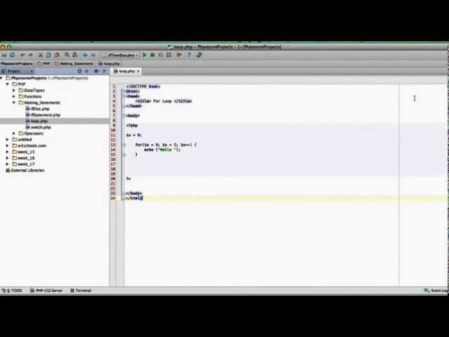 Tutorial  PHP - Making Decisions { For Loop }