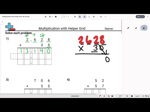 Standard Algorithm Multiplication   AKA Old School Method