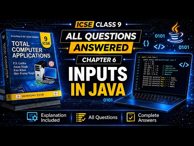 Inputs in Java | ICSE Class 9 Computer | Chapter 6 Complete Answers 