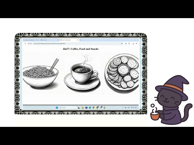 My First Coding Project! Building a Cafe Menu Flyer (Jin27) — Day 1 at Bootcamp