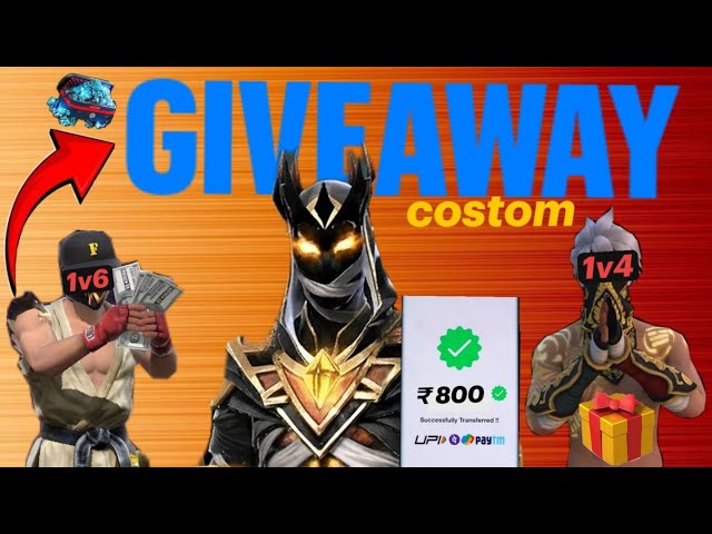 GIVEAWAY COSTOM 🤯 1v4=800 1v6=1200 ka redeem code 🎁