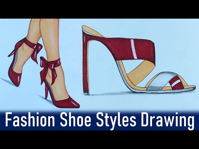 How to draw High-Heeled Shoe Every Girl Should Have / New Shoes Styles & Design