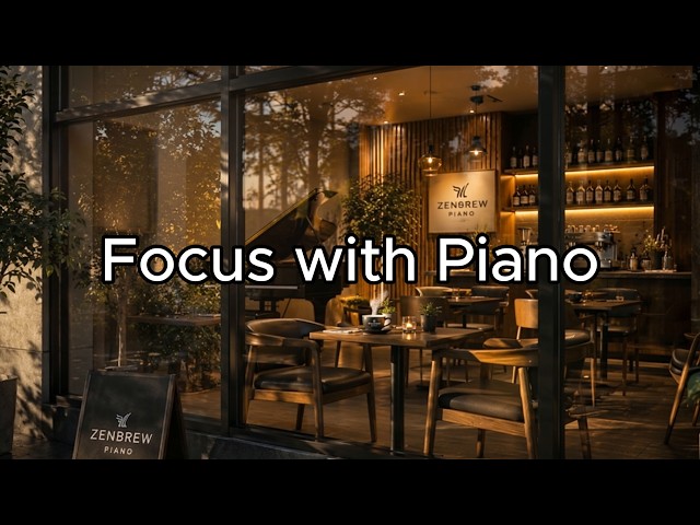 Modern Glass Cafe Bliss: Elegant Piano Harmony for Focused Work & Study #soothingpiano #piano