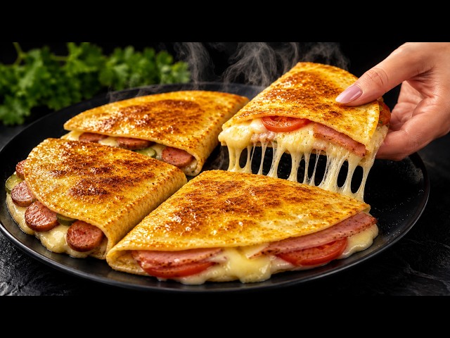 Tortilla mit Ei und Käse – ein einfaches und schnelles Frühstück in 5 Minuten! Leckerer als Pizza!