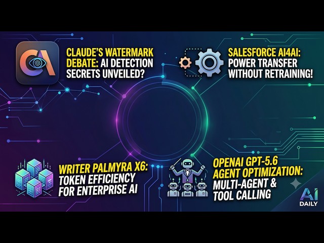 AI Daily: Claude Watermarks, AI4AI Harnesses, Palmyra X6 & GPT-5.6 Agent Optimization