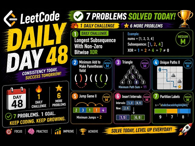 Leetcode Daily Day 48 + 6 Qs
