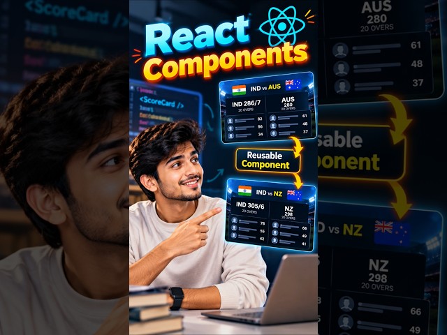 React Components Explained with Real-Life Examples! 🚀 #shorts #telugu #reactjs #fullstack #coding