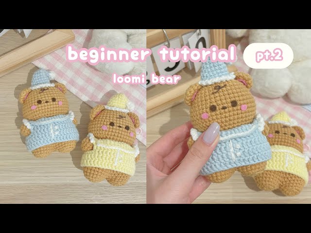 crochet loomi bear beginner tutorial🧸☁️ crochet cute amigurumi bear