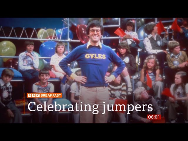 Gyles Brandreth jumpers over the decades go on display and viewers ones too (UK) (fun story)