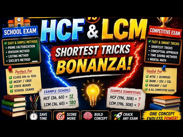 Fastest Tricks for HCF and LCM 🔥💥#maths#competitiveexams#cgl#bank#fyp#reels#ssc#trending