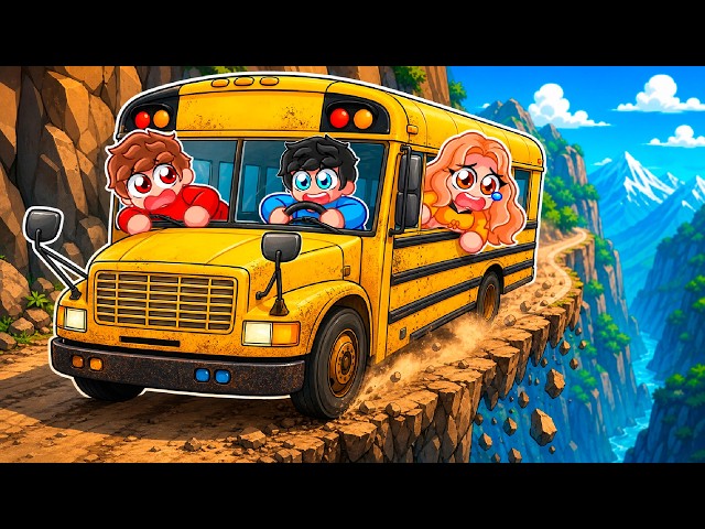 Conduciendo en CARRETERAS PELIGROSAS con el AUTOBÚS de la MUERTE en Roblox!