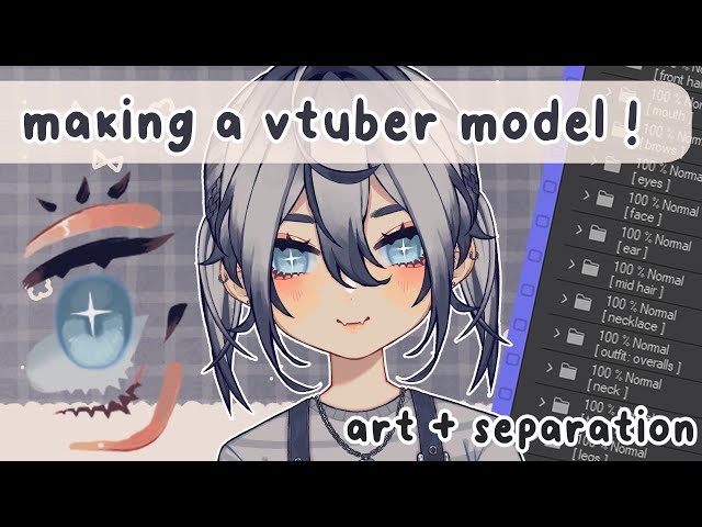 【 making a vtuber model from scratch ! 】 character design, art, & separation