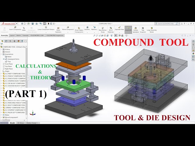 Compound Tool and die design | Sheetmetal Die Design tutorial or Press tool design #presstooldesign