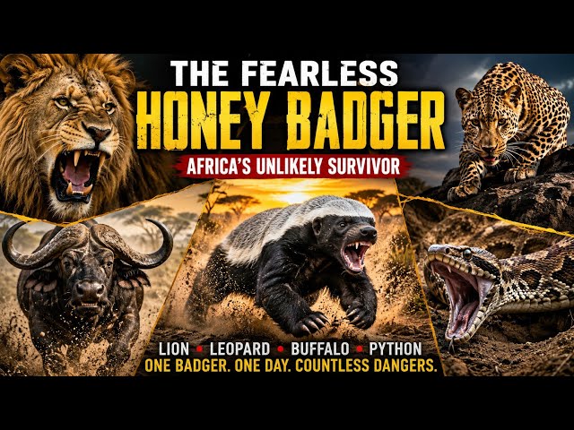 The Honey Badger vs Africa’s Giants — Lion, Leopard, Buffalo & Python | Wildlife Documentary