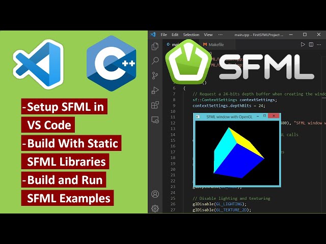 SFML Setup in Visual Studio Code | Create C/C++ Applications using SFML + VSCode + MinGW-w64