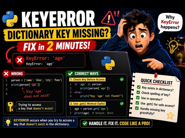 Python KeyError Solution | Safe Ways to Access Dictionary Keys! 🚀