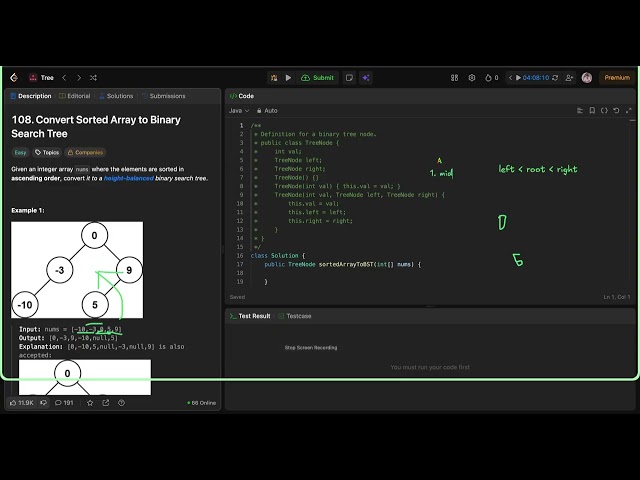 Convert Sorted Array to Binary Search Tree   Leetcode 108   Java