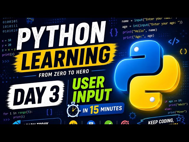 Python language 30 day's series day 3 today How to user input 
