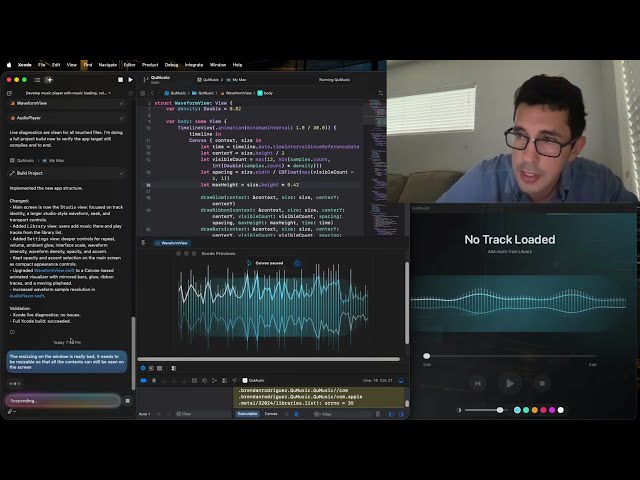 I Vibe Coded a Music Player with GPT5 #xcode #macos #musicapp