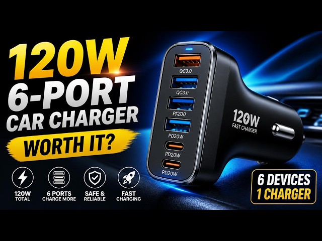 120W 6-Port Car Charger - Product Review - Fast Charging or Just Hype
