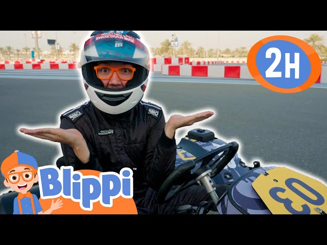 Blippi Drives Go Go Go-Karts | Vehicle Video | Educational Videos for Kids