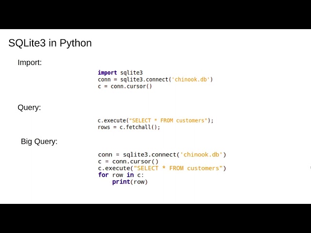 Databases 3: Basic Query Structure