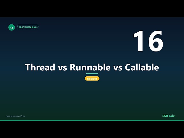Thread vs Runnable vs Callable | Medium | Java Interview Prep #16