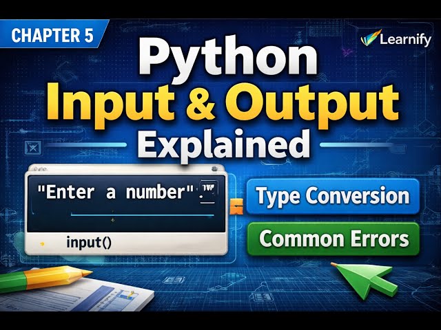 Chapter 5: Python Input & Output Explained Simply | input() Function & Type Conversion | Learnify