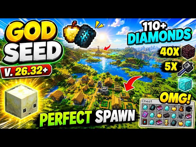 🔥Ultimate [God Seed] For Minecraft26.32+ Bedrock & PE |Best Starter SeedMinecraft |Sulfur Caves