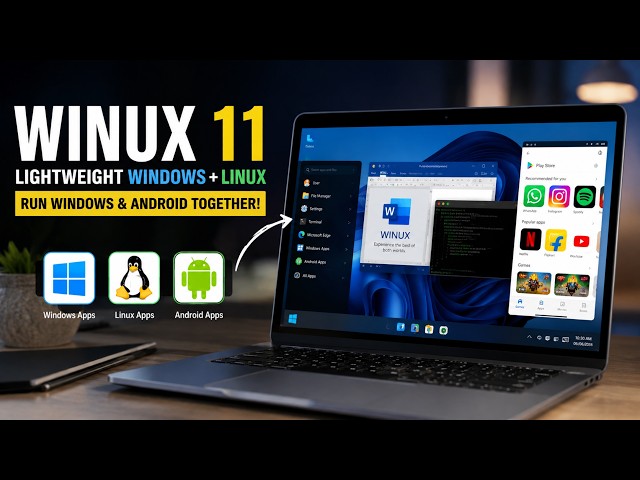 WINUX 11 – Lightweight Windows + Linux… Run Windows & Android Together!