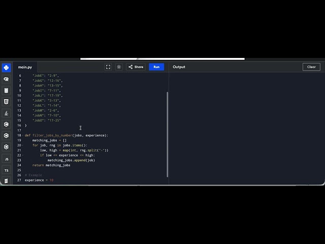 Python Real-World Example: Job Filtering by Experience (Logic 1 – Single Number Input)Job Filter