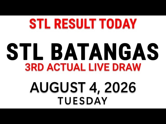 STL Batangas Live Draw Today August 4 2026 - 8:30pm STL 3rd Draw Result