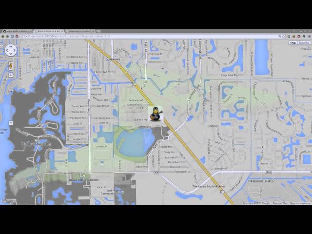 Moving a Marker on a Map Programming Tutorial Google Maps API Linux