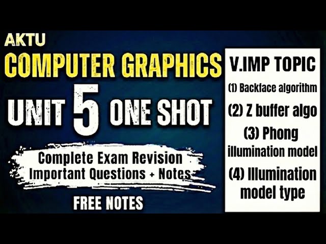 🔥 Computer Graphics Unit 5 One Shot Lecture | 2025-26 | AKTU 